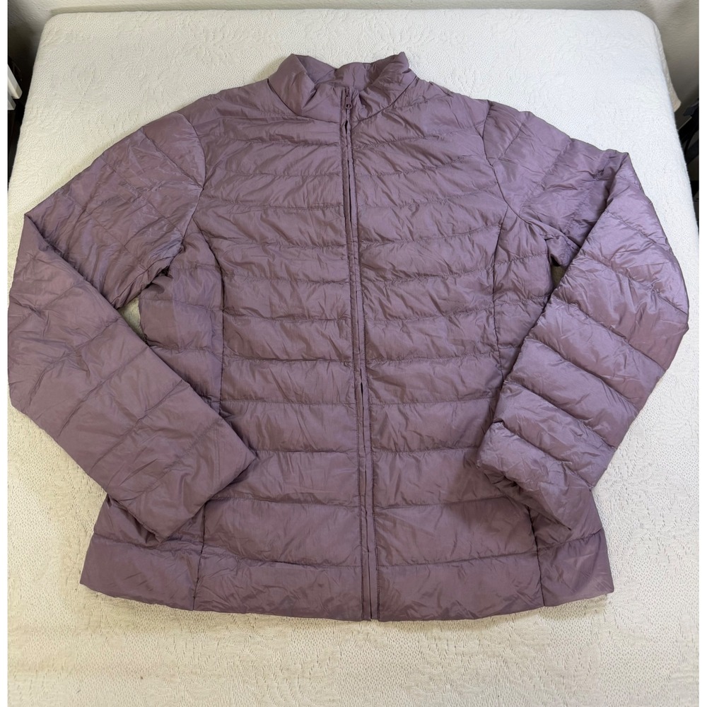 Uniqlo Ultra Light Down Puffer Jacket Womens Large Purple Full Zip Packable L